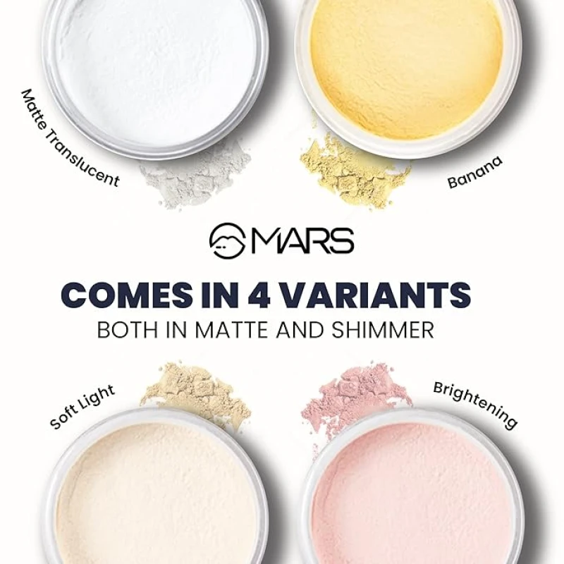 MARS Trend Setting Loose Powder | Lightweight & Long Lasting | Ultra fine Setting Powder for face Makeup (8.0 gm) (01-Matte Translucent) thumbnail 4
